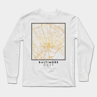 BALTIMORE MARYLAND CITY STREET MAP ART Long Sleeve T-Shirt